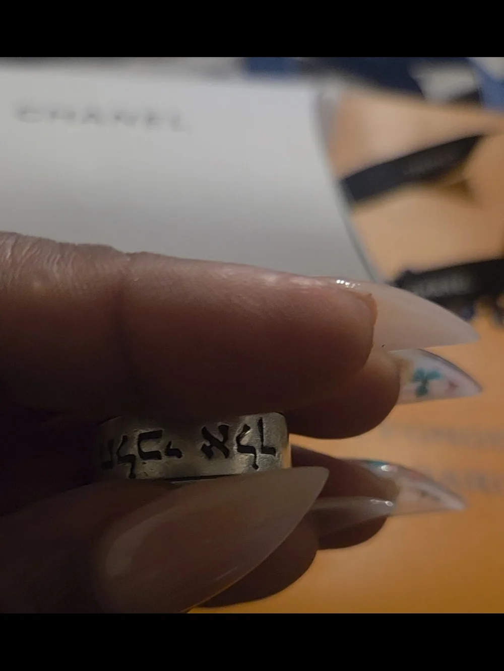 James Avery Silver Engraved Spinner Ring